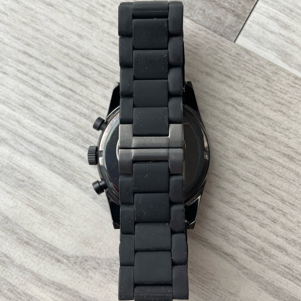 Emporio Armani Men’s Black Silicone Chronograph Watch - Picture 2 of 4